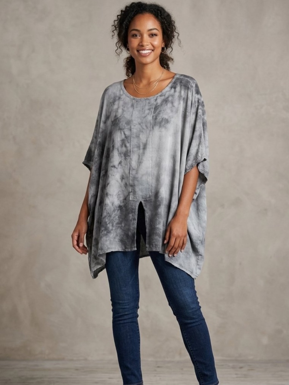 Oh My Gauze! 100% Cotton Oversized Kaftan Tunic Top Lagenlook Poncho OSFM